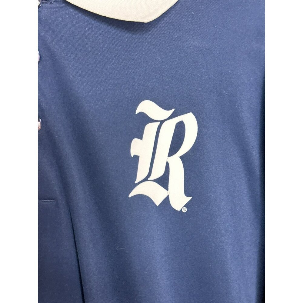 Rice University Adidas Men's Large Blue Collared Blue White Polo SS - Picture 3 of 9